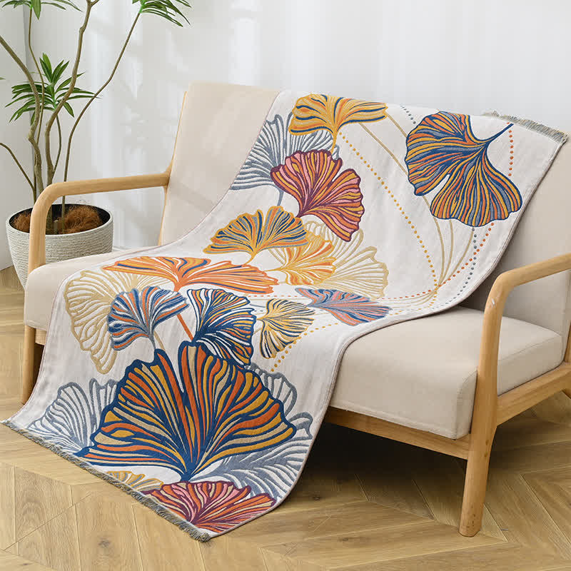 Ginkgo Leaf Cotton Absorbent Bath Towel - 80cm x 150cm - image 0