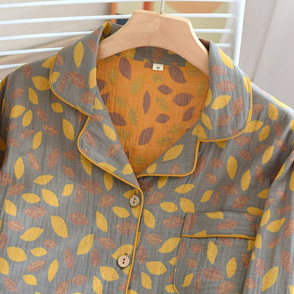 Leaf Pattern Soft Cotton Loungewear Set - image 4