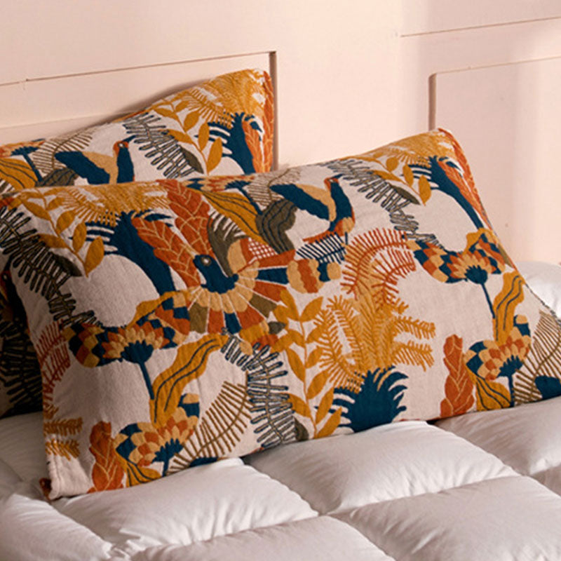 Ownkoti Boho Cotton Bird Reversible Pillow Towel (2PCS) - image 1