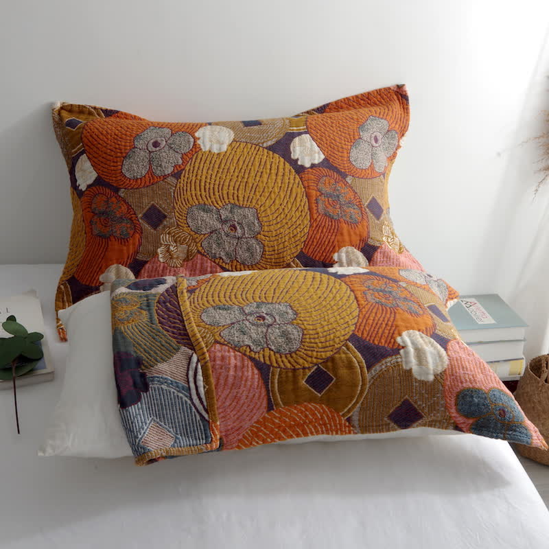 Colorful Persimmon Cotton Gauze Pillow Towel (2PCS) - As Picture - 52cm x 75cm - image 0