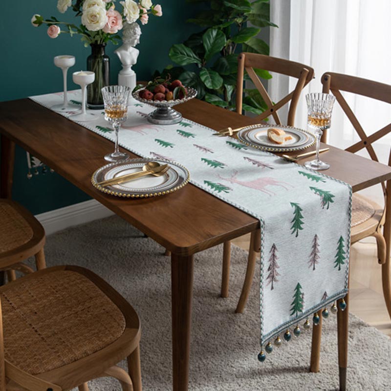 Ownkoti Christmas Tree Table Runner with Tassel - image 11