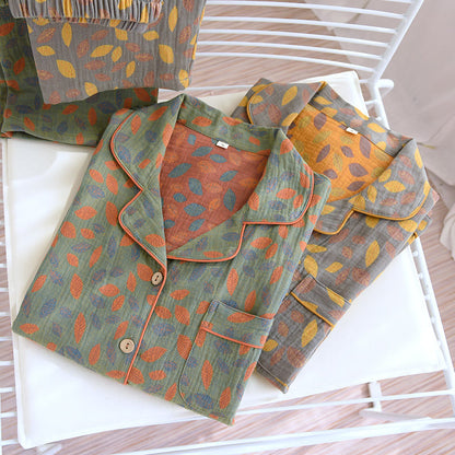 Leaf Pattern Soft Cotton Loungewear Set - image 1