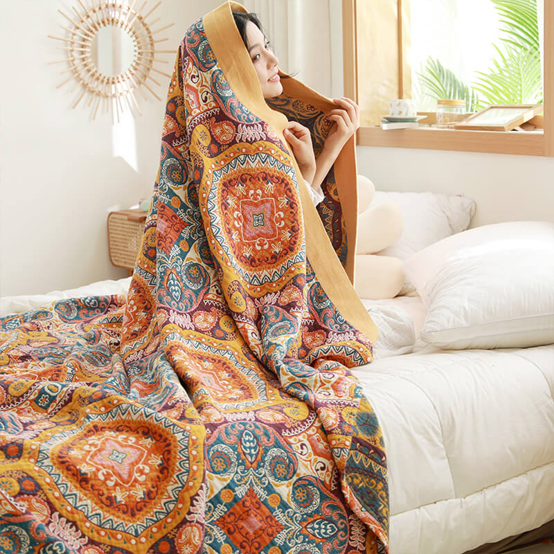 Dark Orange Comfy Reversible Cotton Quilt - image 1