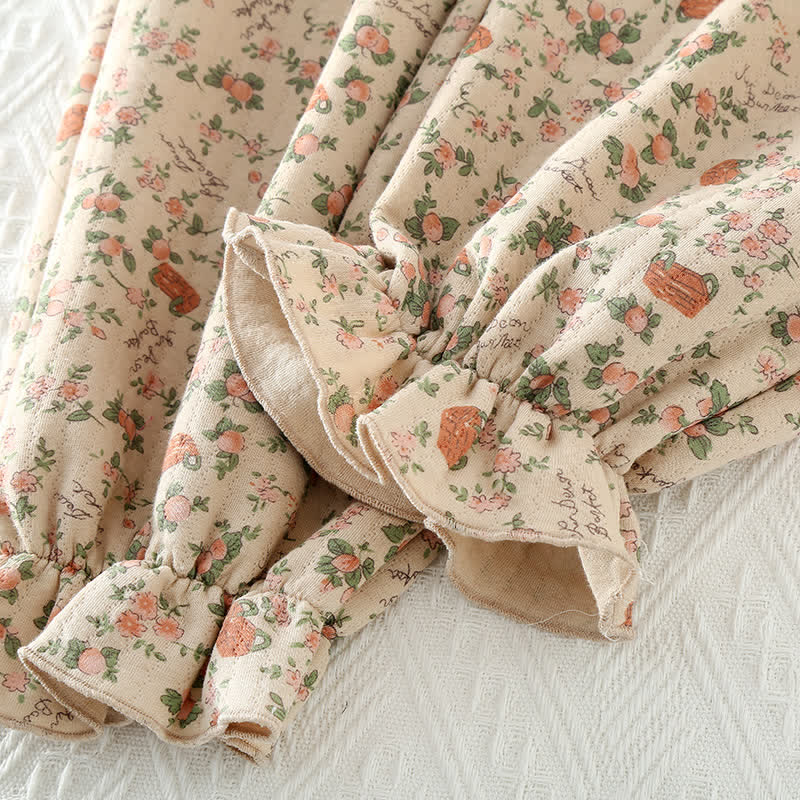 Vintage Rose Garden Cotton Loungewear Set - image 13