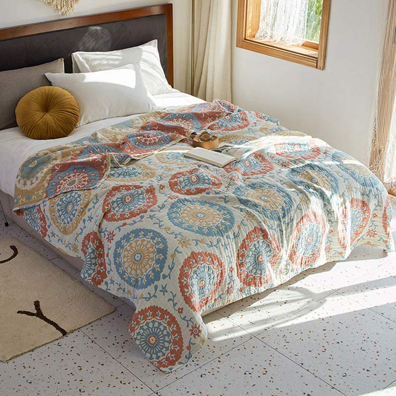 Circle Pattern Cotton Double-Side Quilt - image 1