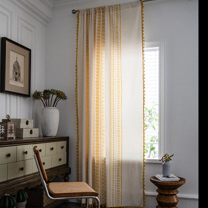 Ownkoti Bohemian Geometric Cotton Semi Blackout Curtains - image 7