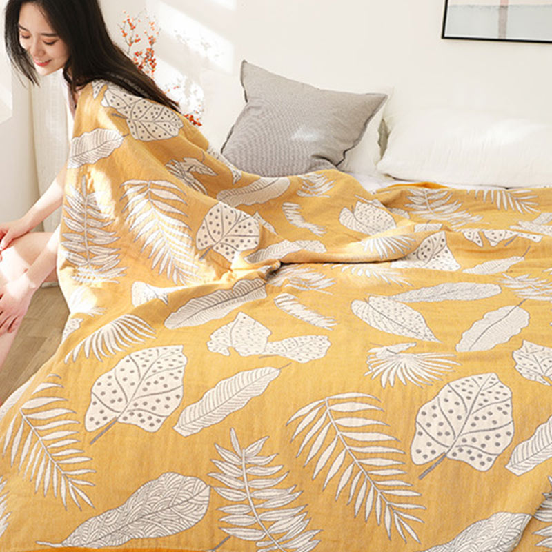 Pattern Cotton Gauze Soft Reversible Blanket - image 1