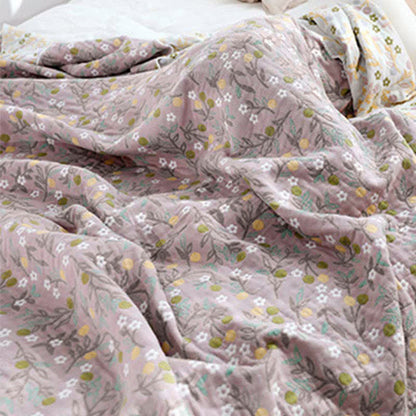 Retro Reversible Coverlet Soft Floral Quilt - image 11