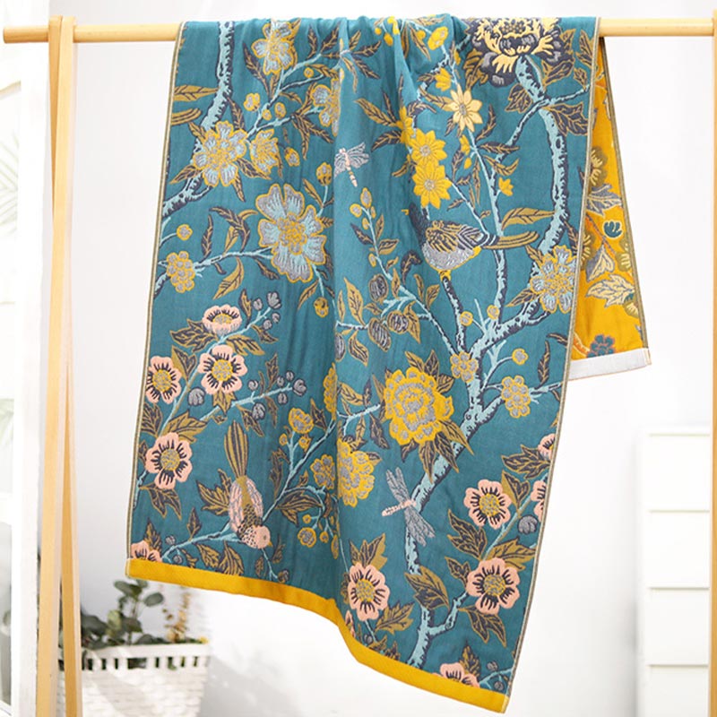 Bright Color Hibiscus Reversible Bath Towel - image 8