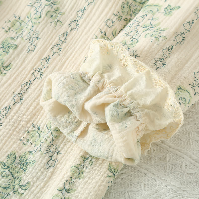 Pastoral Cotton Double Layers Gauze Nightgown - image 6