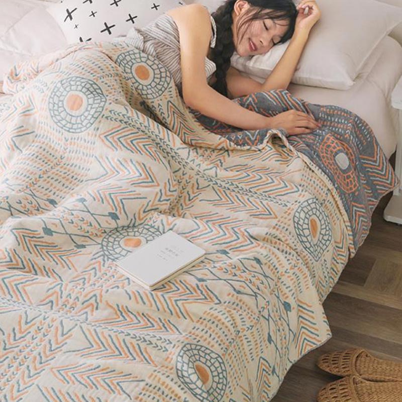 Ownkoti Boho Striped Cotton Quilt Reversible Sofa Towel - image 2