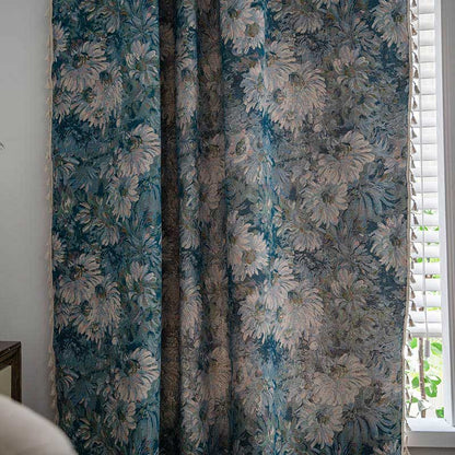 Flower Oil Painting Style Tassel Curtain - image 8
