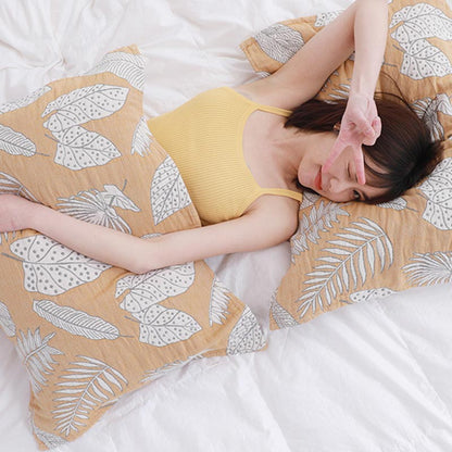 Ownkoti Leaf Print Pure Cotton Pillow Towel (2PCS) - image 4