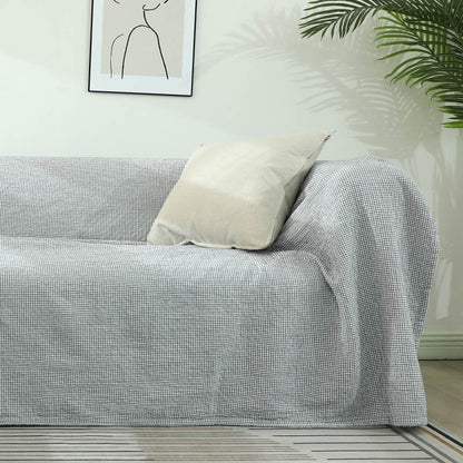 Ownkoti Plaid Sofa Blanket Gauze Sofa Cover - Gray - 79"W x 102"L - image 13