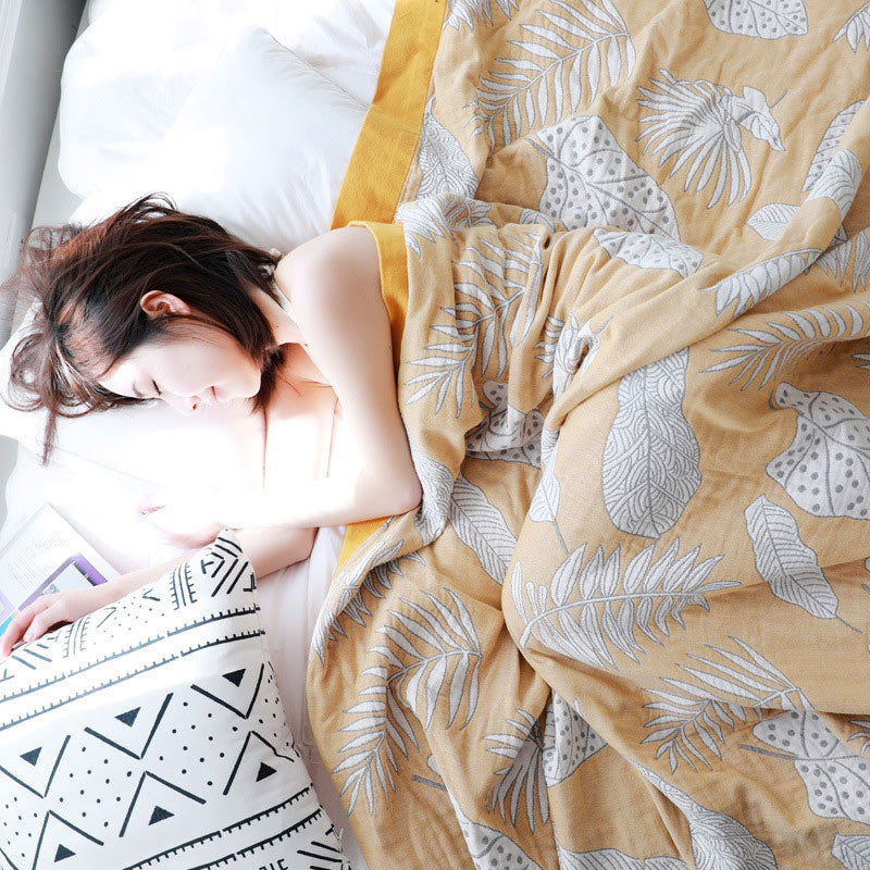 Ownkoti Pattern Gauze Reversible Quilt Breathable Throw - image 1