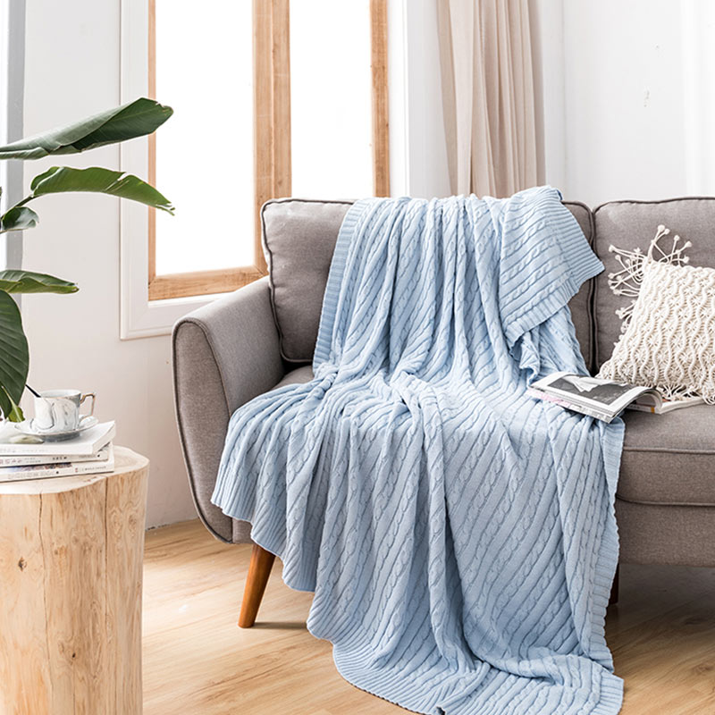 Ownkoti Solid Color Cotton Sofa Knit Blanket - image 12