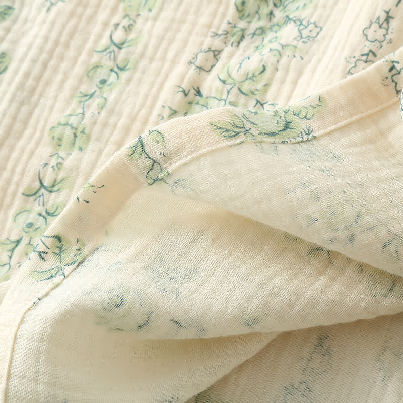 Pastoral Cotton Double Layers Gauze Nightgown - image 3