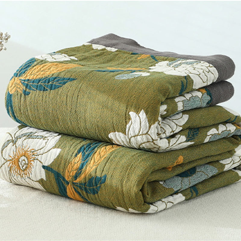 Ownkoti Cotton Flower Reversible Blanket Couch Cover - image 7