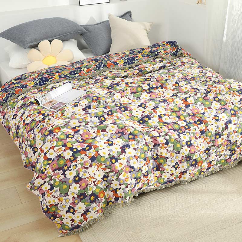 Ownkoti Rustic Flower Reversible Cotton Soft Quilt - image 1