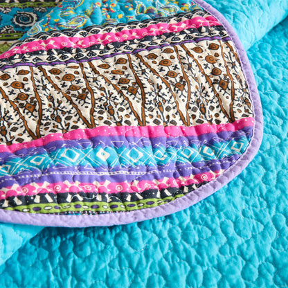 Striped Jacquard Style Quilt with Pillowcase - image 8