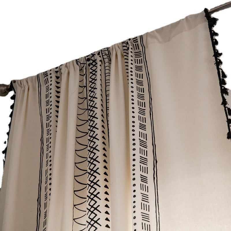 Ownkoti Bohemian Geometric Cotton Semi Blackout Curtains - image 5