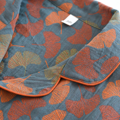 Ginkgo Leaf Button Cotton Loungewear Set - image 6