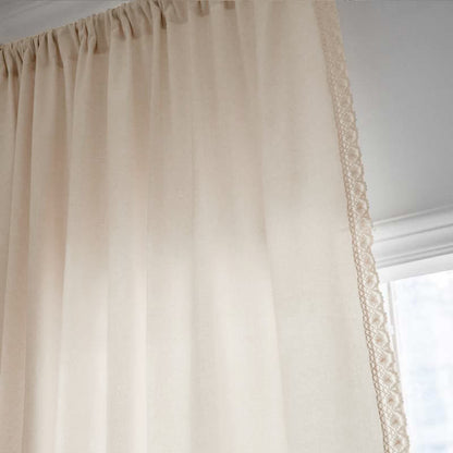 Cotton White Curtain Hollow-Out Drapes with Tassel - image 7