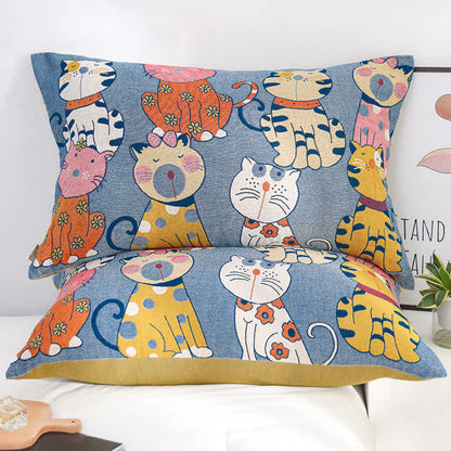 Ownkoti Cute Cats Pure Cotton Button Pillowcases (2PCS) - 48cm x 74cm - image 0