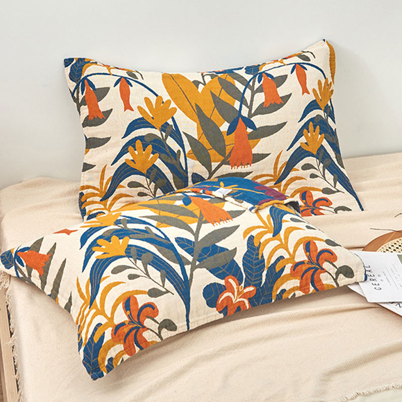 Ownkoti Soft Flower Printed Cotton Pillow Towel (2PCS) - image 1