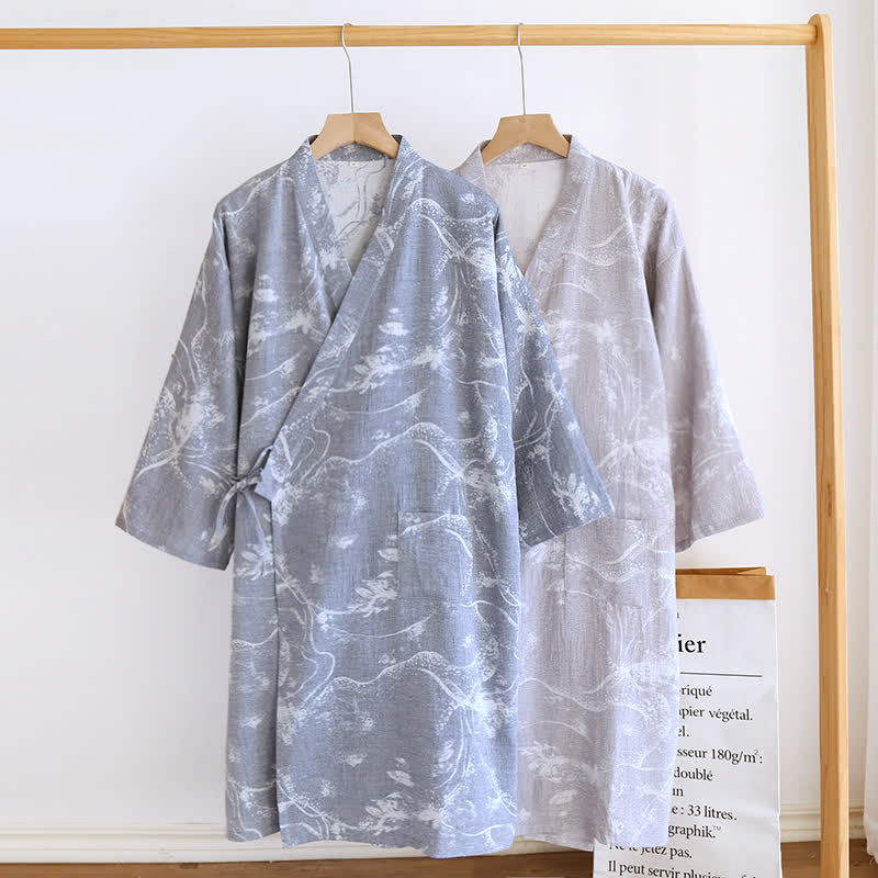 Jacquard Ink Painting Comfy Bathrobe Pajama - image 0