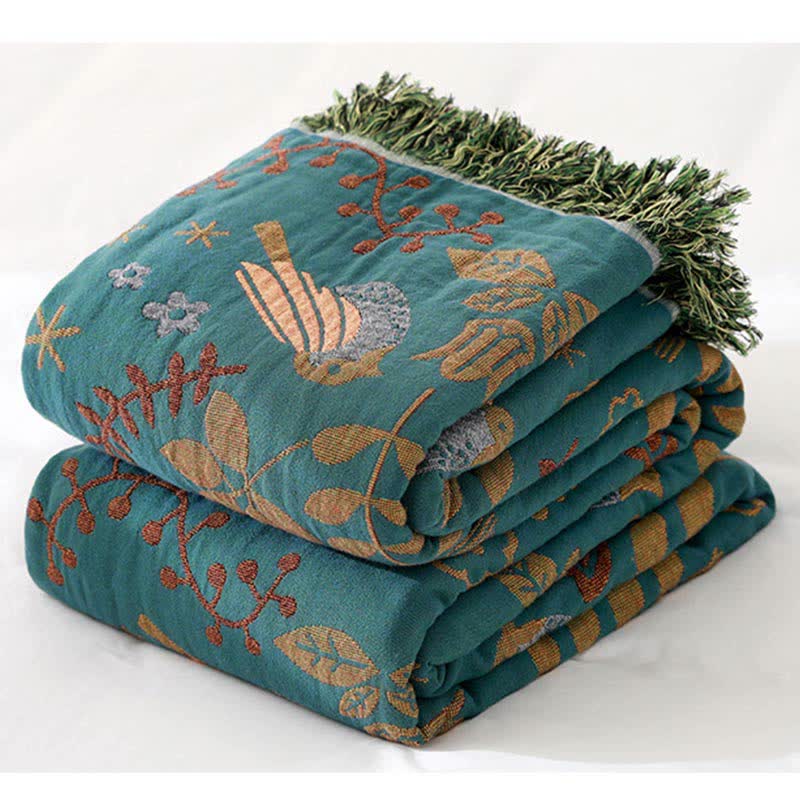 Ownkoti Boho Breathable Flower Bird Reversible Quilt - image 1