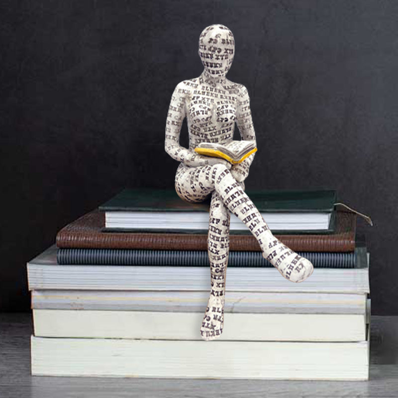 Reading Woman Thinker Statue Bookshelf Decoration - image 12