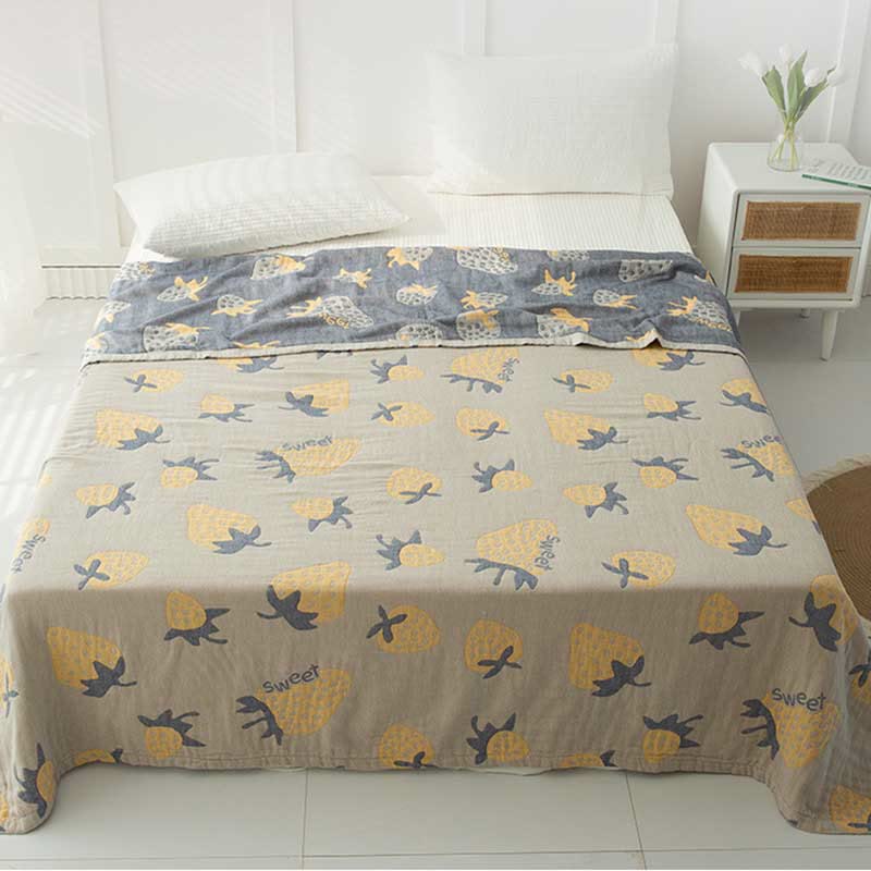 Strawberry Cotton Five Layer Soft Quilt - image 5