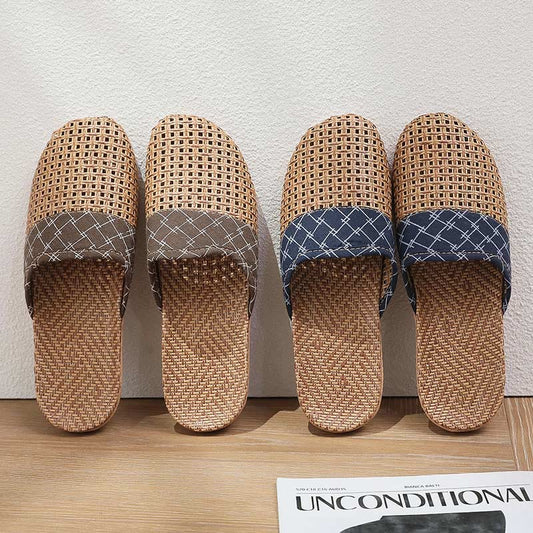 Modern Hollow-out Anti-slip Flax Slippers - image 0