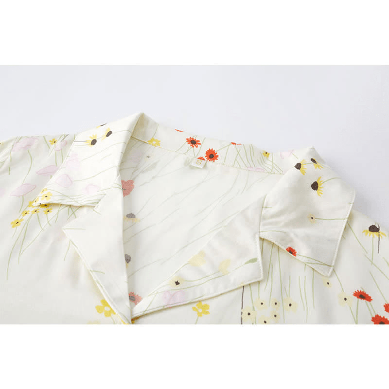 Flower Leaf Breathable V-neck Loungewear Set - image 3