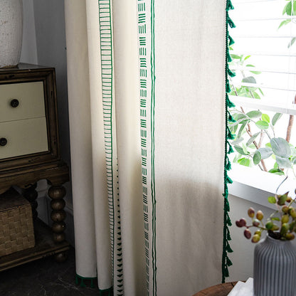 Ownkoti Bohemian Geometric Cotton Semi Blackout Curtains - image 10