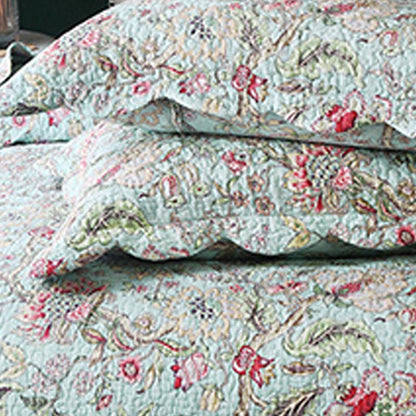 Vintage Flower Quilt with Pillow Shams - image 5