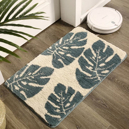 Ownkoti Leaves Print Anti-Slip Bathroom Rug - 19" x 31" - image 0