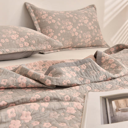 Ownkoti Cherry Blossoms Pattern Cotton Gauze Quilt - image 3