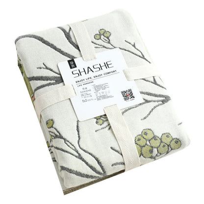 Cotton Gauze Hawthorn Bird Pillow Towel (2PCS) - image 5