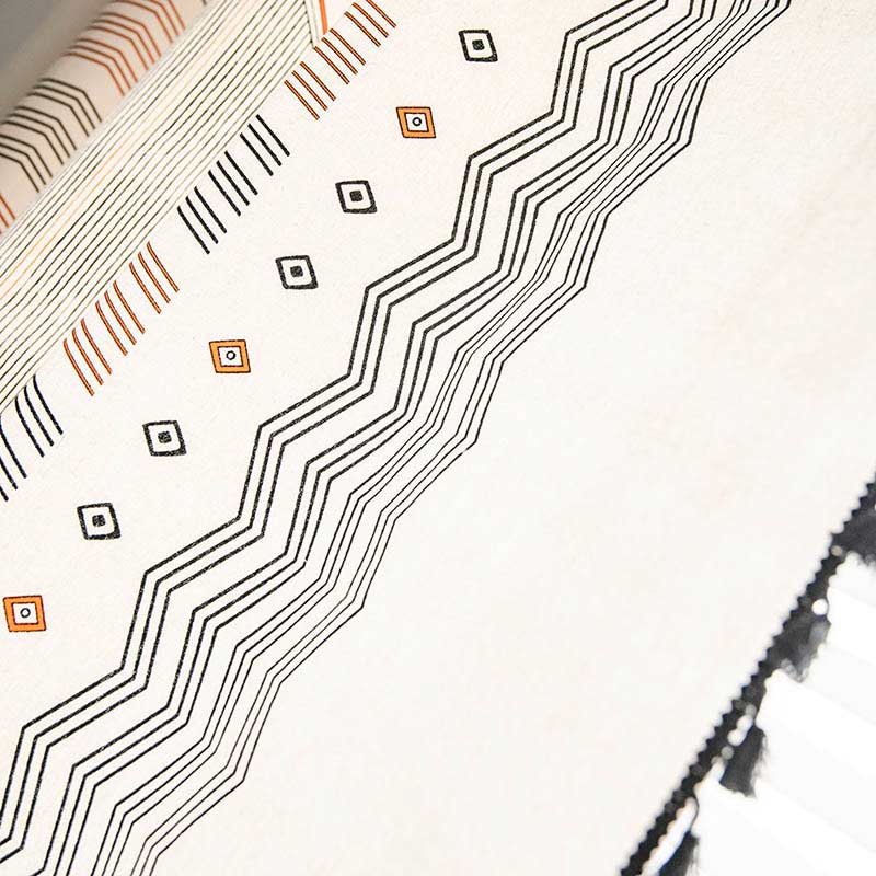 Orange & Black Semi Blackout Tassel Curtain - image 9