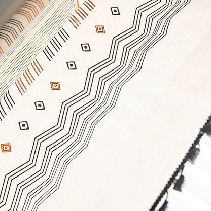 Orange & Black Semi Blackout Tassel Curtain - image 9