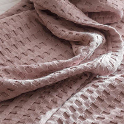 Solid Color Waffle Cotton Reversible Quilt - image 13