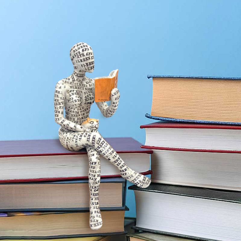 Reading Woman Thinker Statue Bookshelf Decoration - image 17