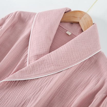 Solid Color Lapel Home Sleep Bathrobe - image 2