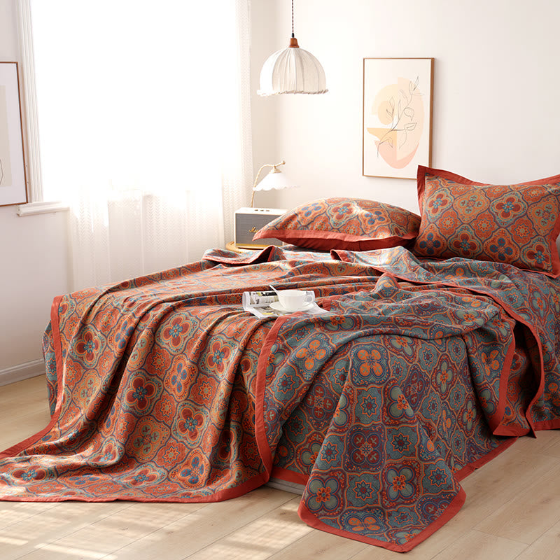 Petal Flower Pattern Cotton Reversible Quilt - image 1