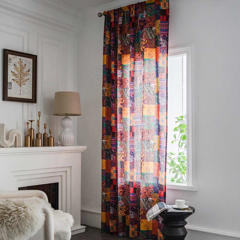 Ownkoti Colorful Boho Cotton Linen Window Curtains - image 2