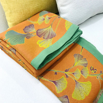 Ginkgo Leaf Jacquard Cotton Reversible Quilt - image 6