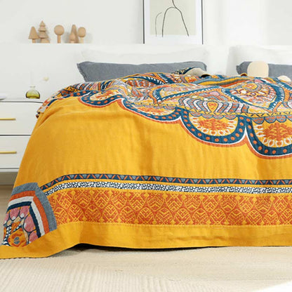 Ownkoti Bohemian Reversible Yellow Flower Summer Quilt - image 6