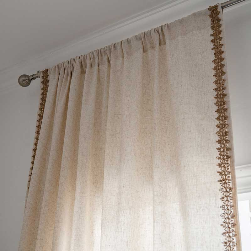 Bohemian Beige Semi-Blackout Curtain - image 2